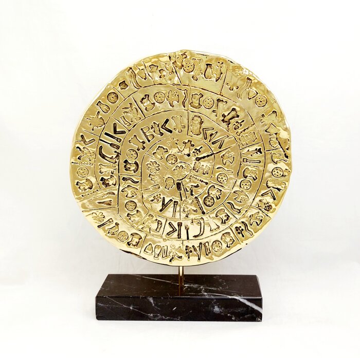 Phaistos Disk on Marble Base – An Ancient Mystery for Your Space