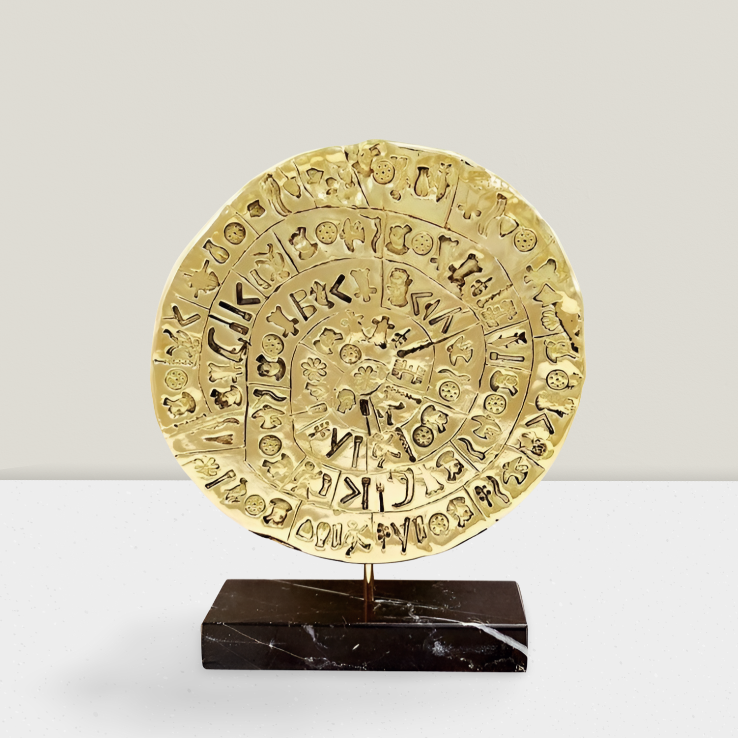 Phaistos Disk on Marble Base – An Ancient Mystery for Your Space