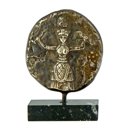 Goddess with Snakes, Brass