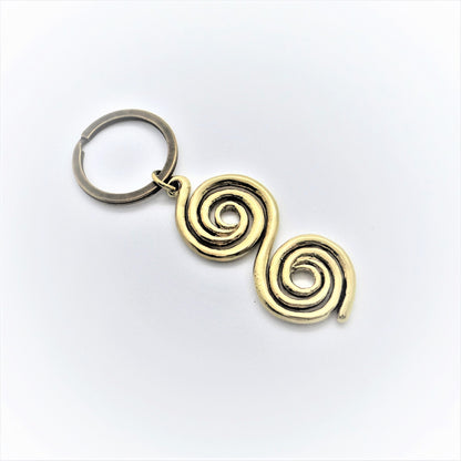 Keychain Spirals, Key Holder in Solid Brass
