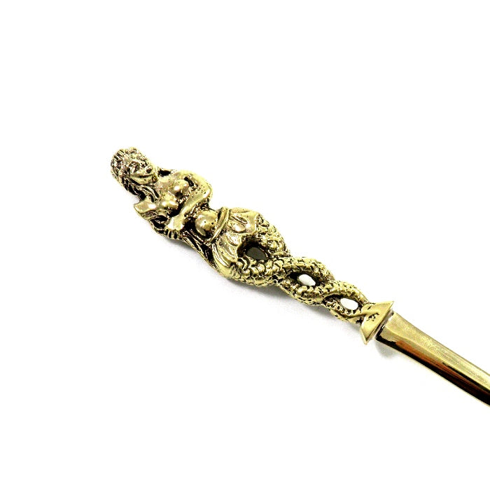 Brass  Letter Opener with Enigmatic Engraved Mermaid – A Mythic Talisman