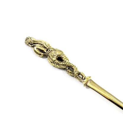 Brass  Letter Opener with Enigmatic Engraved Mermaid – A Mythic Talisman
