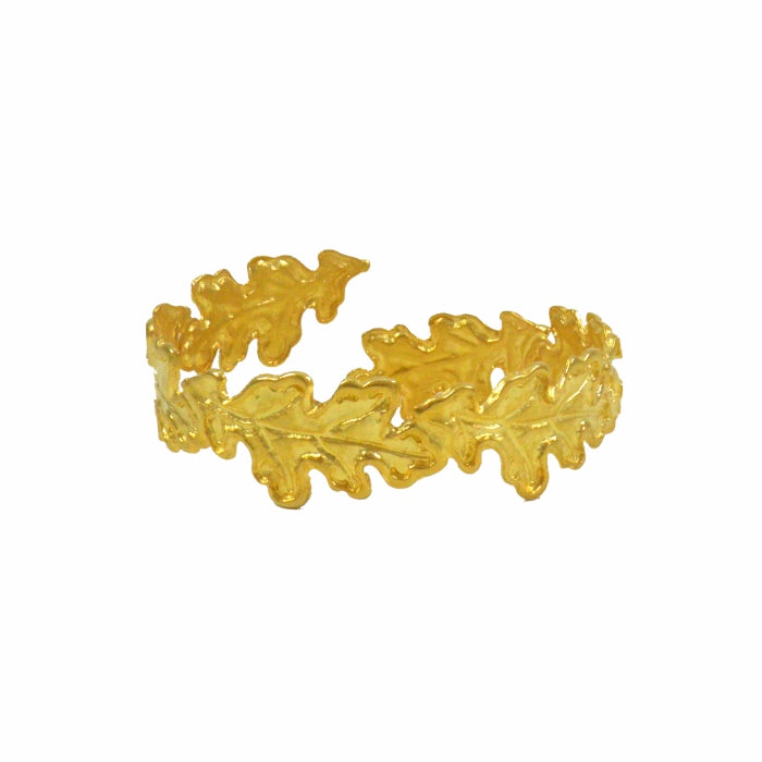 Oak Leaves Bracelet, 24K Gold Plated