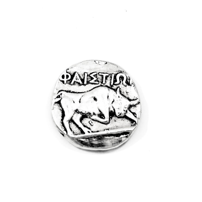 Ancient Greek Cretan Coin Amulet: Talos and the Bull – A Symbol of Protection and Power